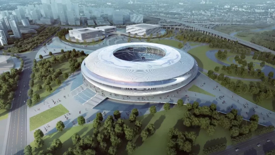 成都大運會主場館進入鋼結構施工，“飛碟”造型顯雛形