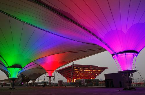 世界規模最大PTFE連續張拉索膜結構雕塑 世界規模最大PTFE連續張拉索膜結構雕塑