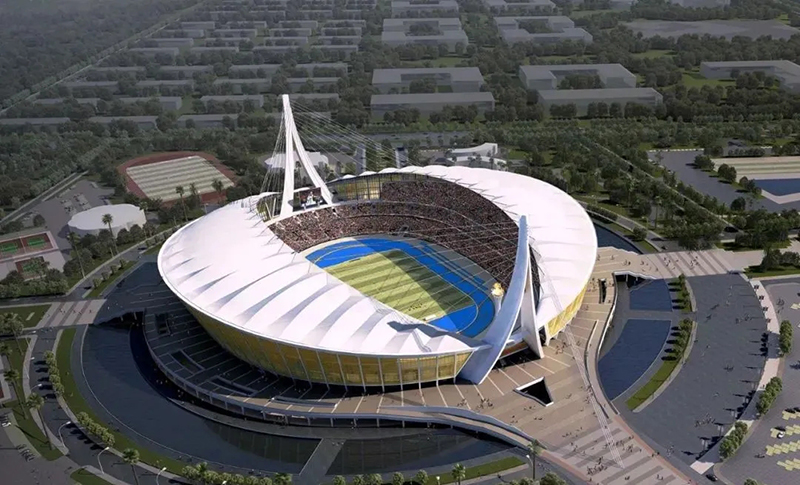 援建柬埔寨體育場 索網張拉圓滿完成 援建柬埔寨體育場 索網張拉圓滿完成