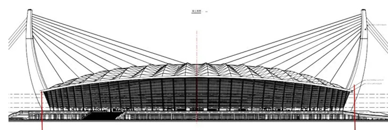援建柬埔寨體育場 索網張拉圓滿完成