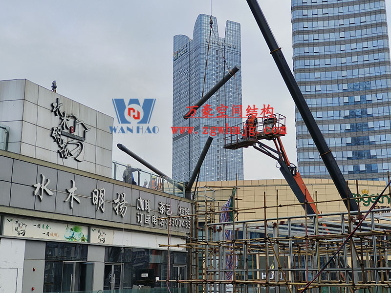 南充萬達商業街區蓋頂天幕空間鋼結構 南充萬達商業街區蓋頂天幕空間鋼結構