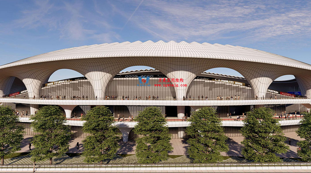 萬豪中標-山東蓬萊PEFE膜結構體育場