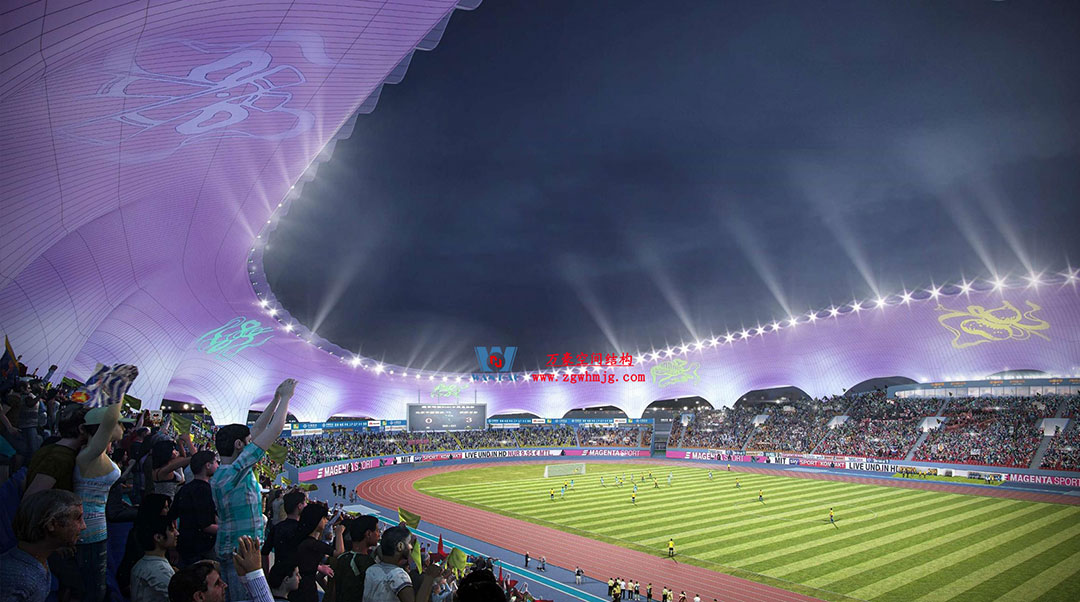 萬豪中標-山東蓬萊PEFE膜結構體育場