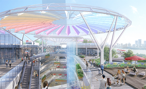 明宇廣場6號地塊商業（萬達廣場）改造項目鋼膜結構ETFE蓋頂天幕工程