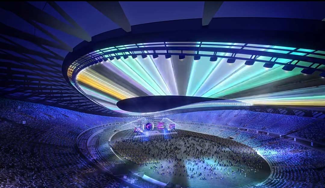 太湖之畔，華燈初上|無錫奧體中心施工加速